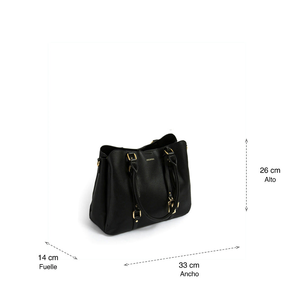 Cartera tote tres divisiones allis mediana negro