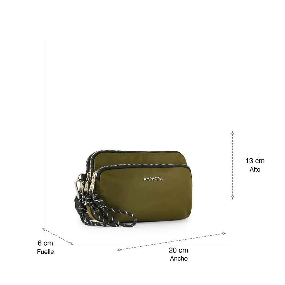 Cartera bandolera abrilita pequeña verde oliva