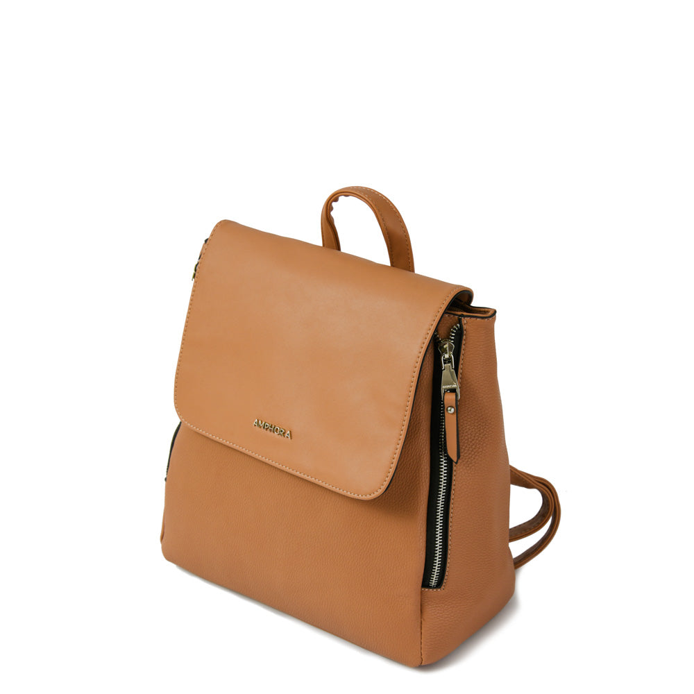 Mochila con tapa mediana neferet camel