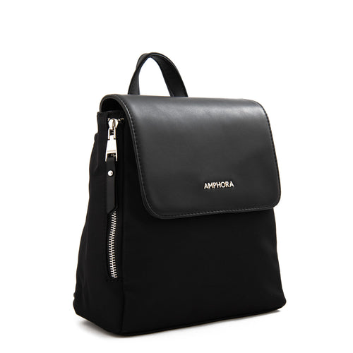 Mochila con tapa neferet mediana negro especial