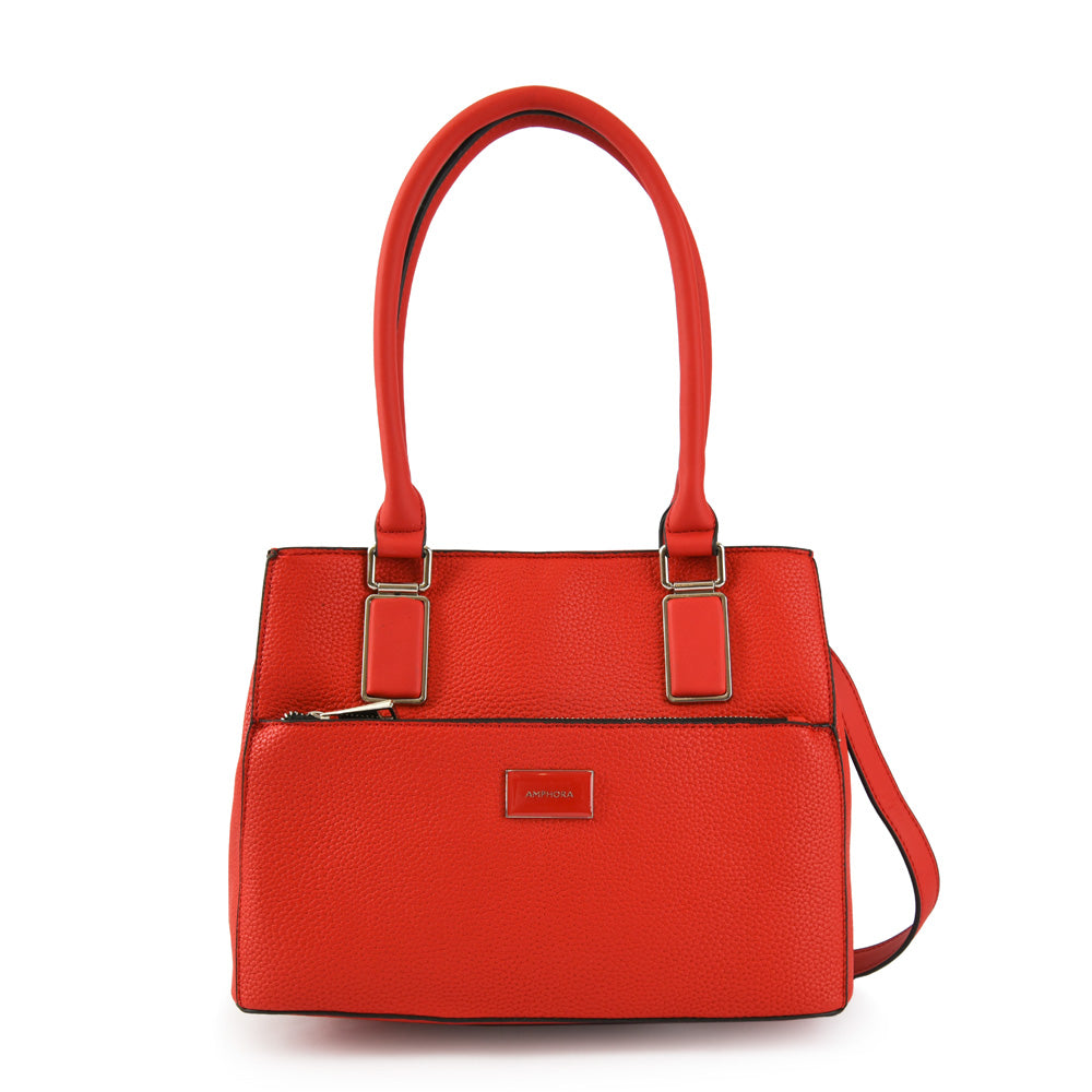 Cartera Dos Asas Tres divisiones mediana kirya rojo