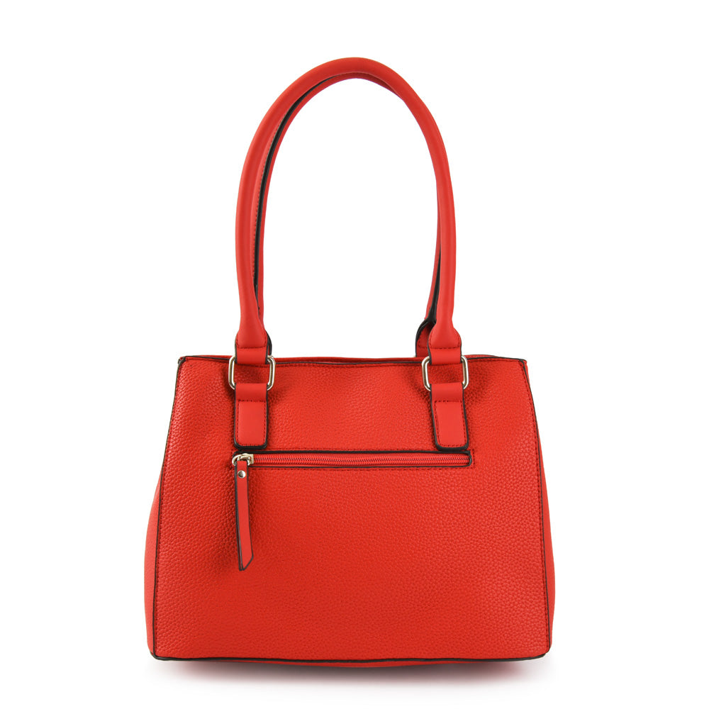 Cartera Dos Asas Tres divisiones mediana kirya rojo