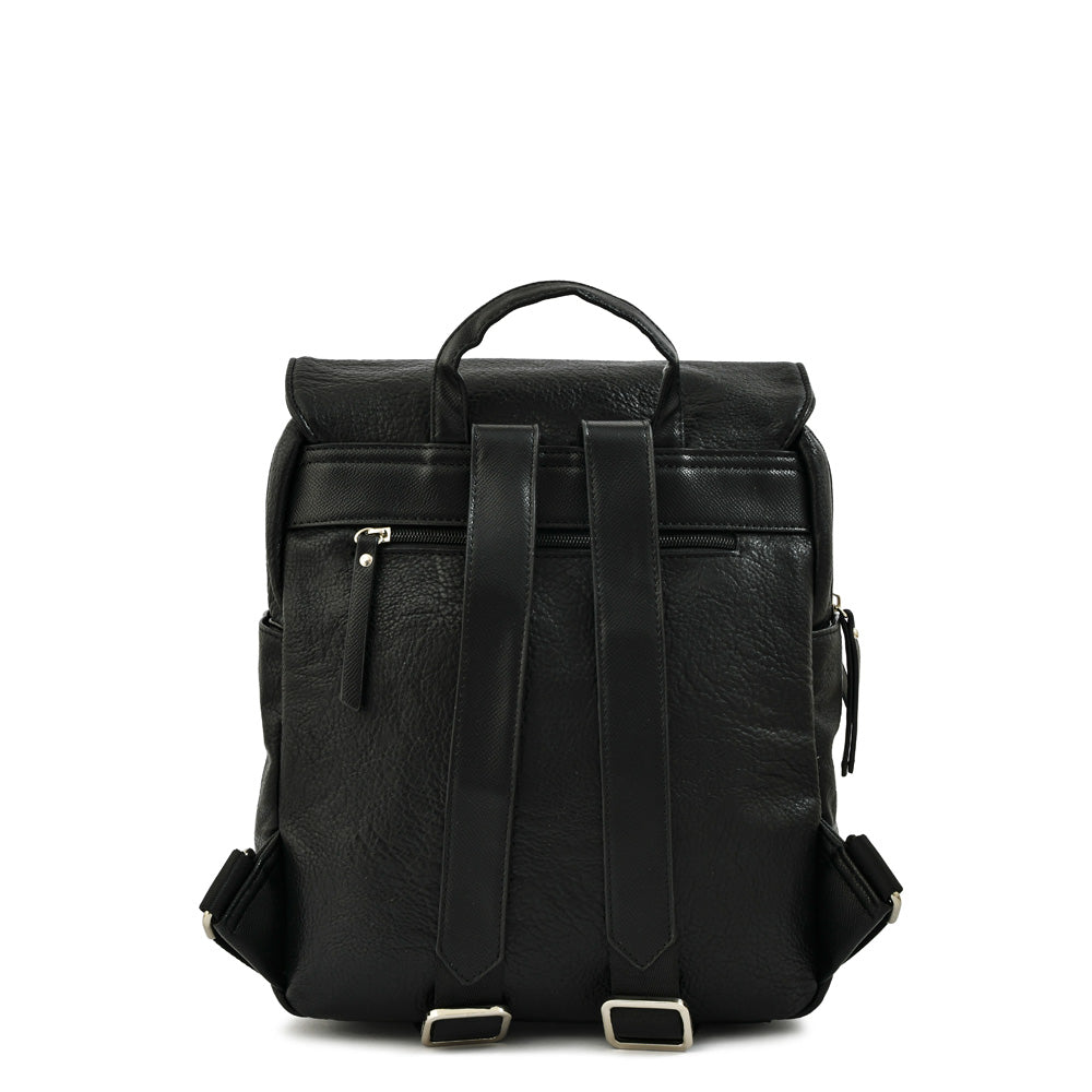 Mochila con tapa mayna mediana negro especial