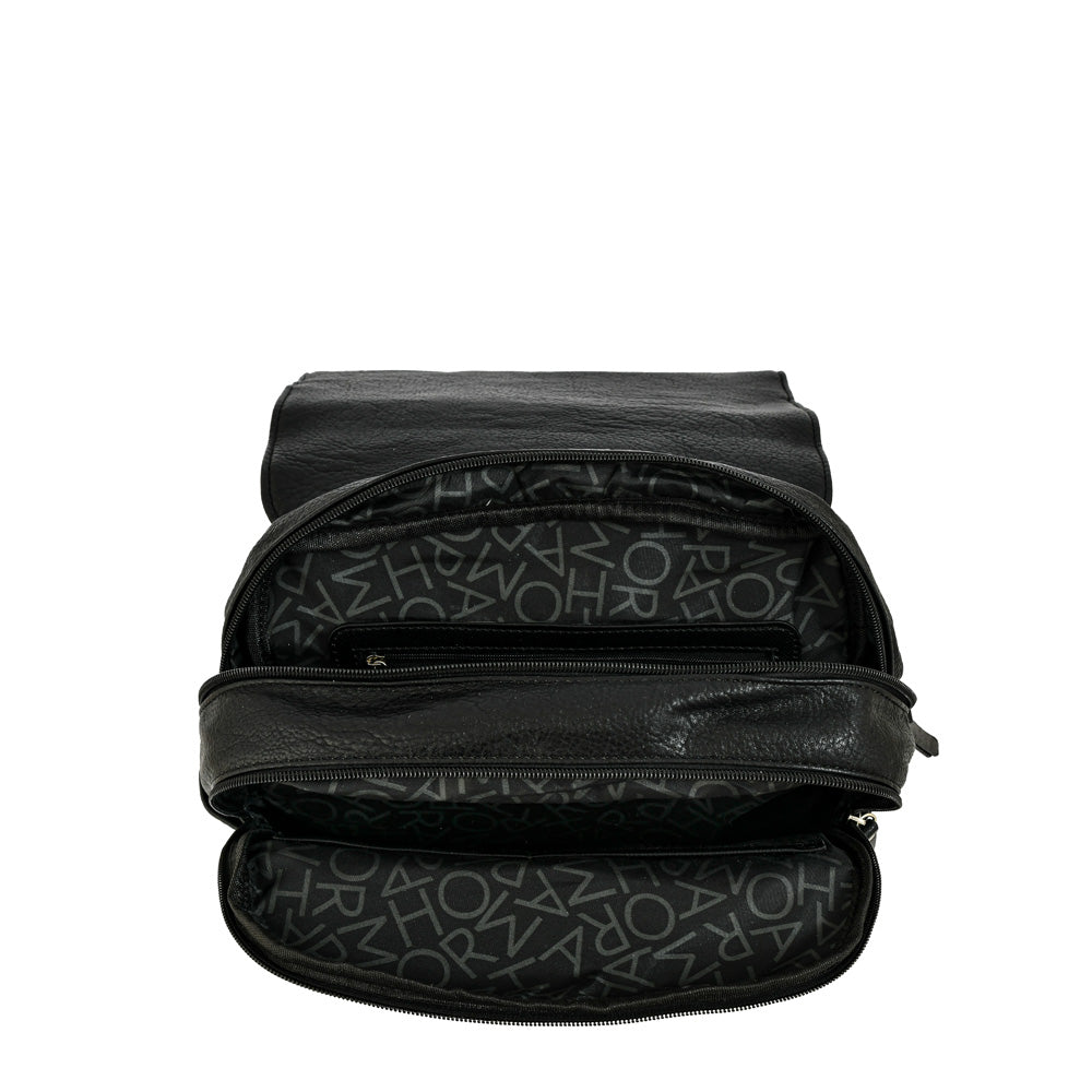 Mochila con tapa mayna mediana negro especial