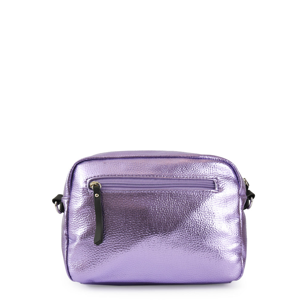 Cartera Bandolera metallique mediana berry