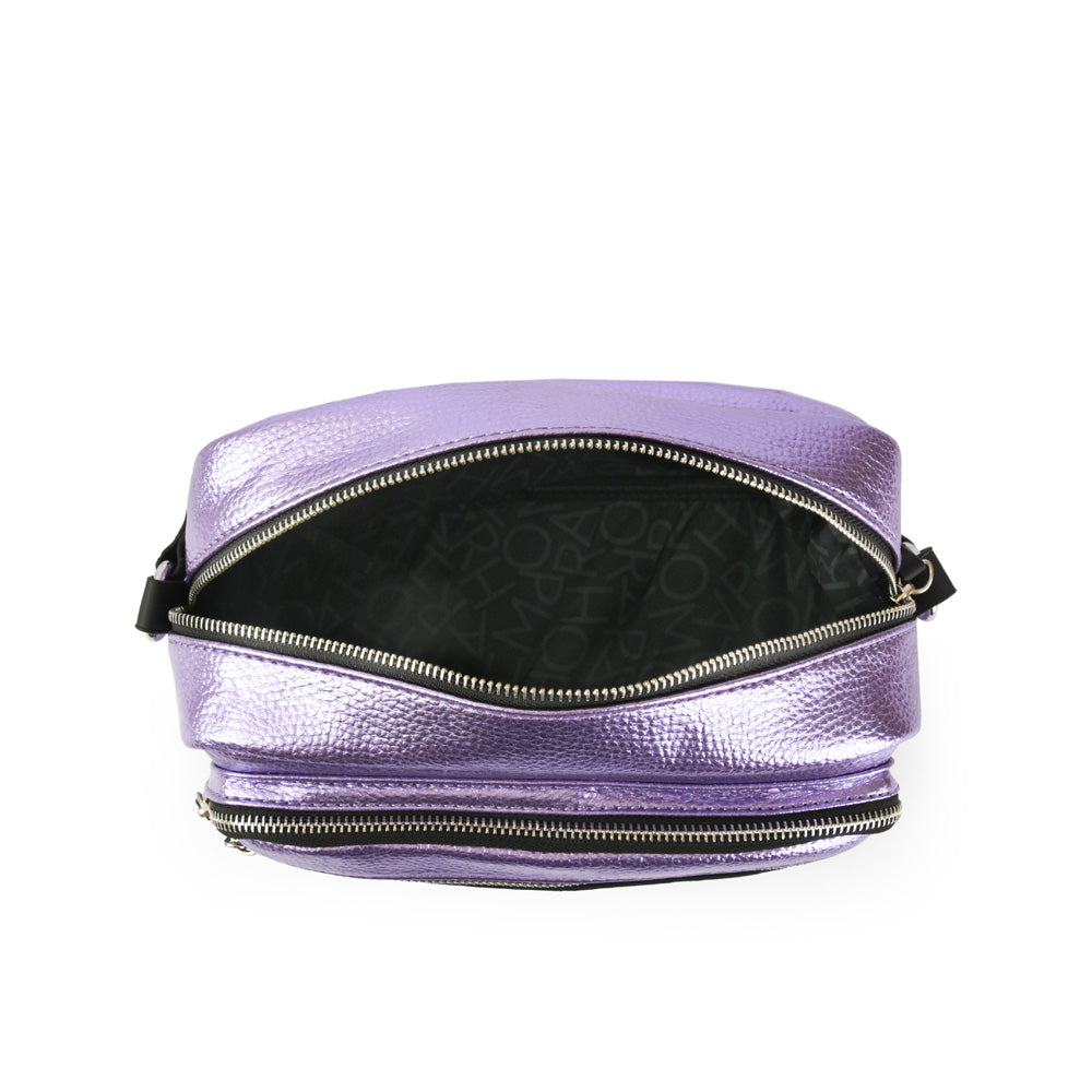 Cartera Bandolera metallique mediana berry