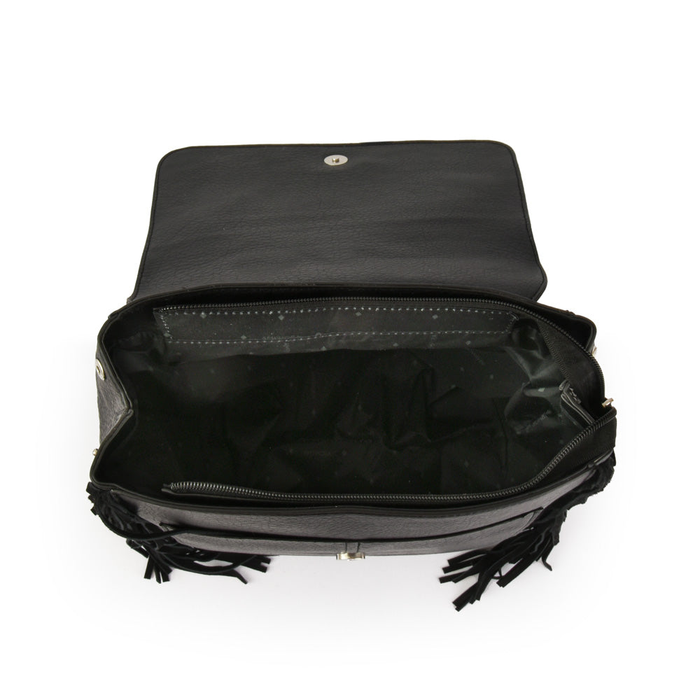 Mochila con tapa mediana sandy negro
