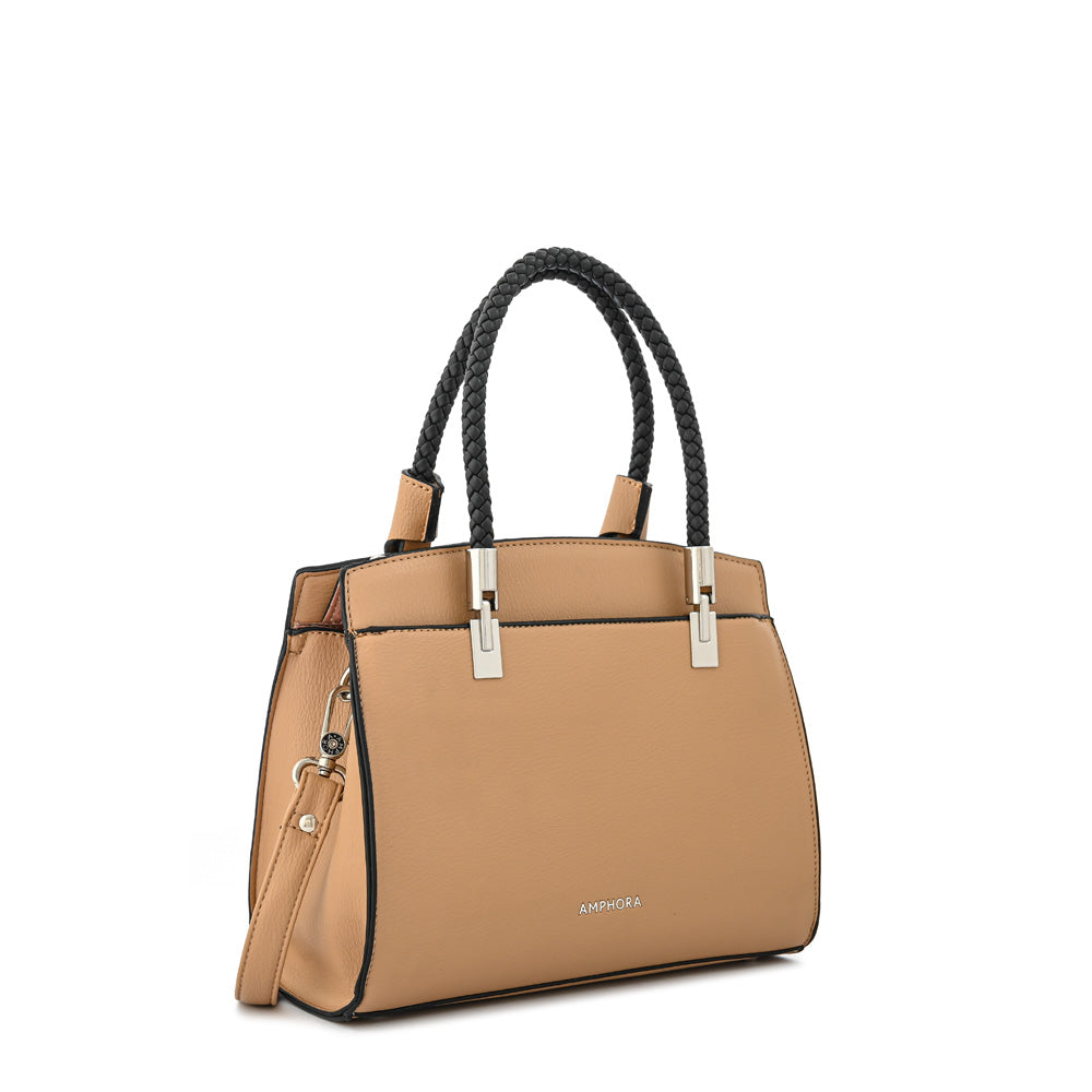 Cartera tote tres divisiones rosine mediana beige
