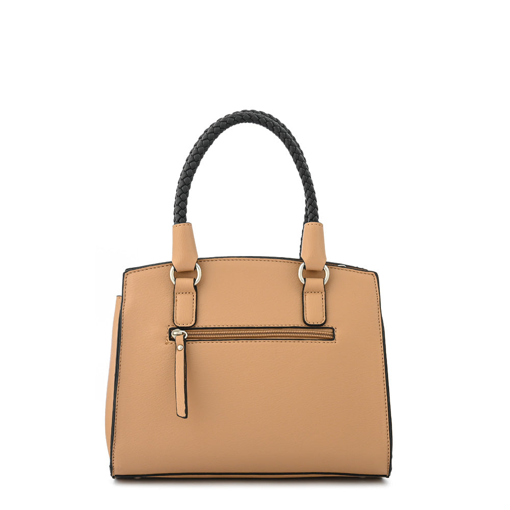 Cartera tote tres divisiones rosine mediana beige