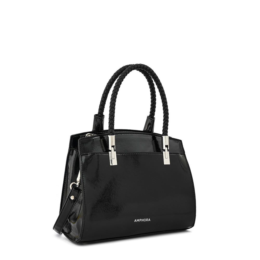 Cartera tote tres divisiones rosine mediana negro especial
