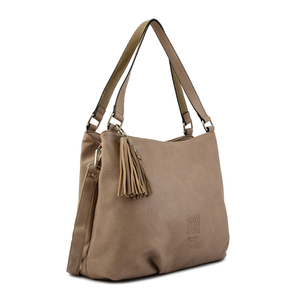 Cartera Dos Asas Tres divisiones grande lioben taupe
