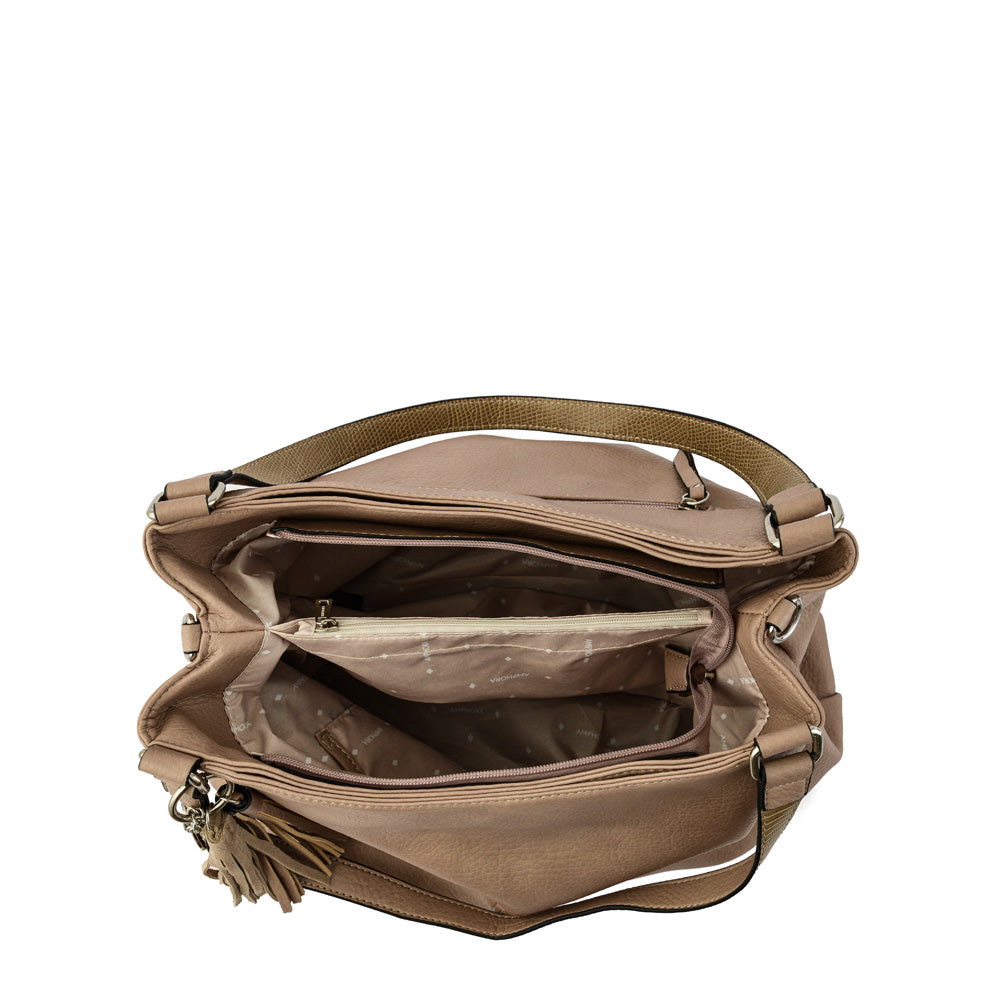 Cartera Dos Asas Tres divisiones grande lioben taupe