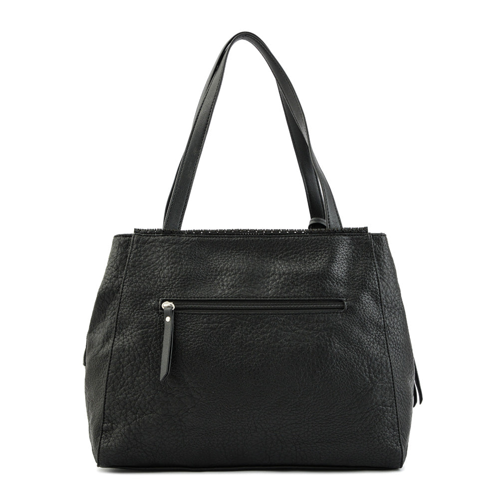 Cartera tote tres divisiones grande nilda negro