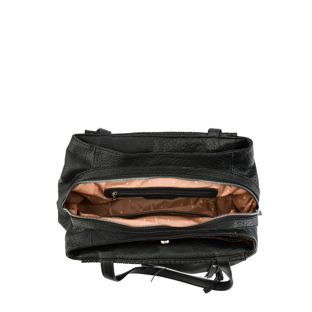 Cartera tote tres divisiones grande nilda negro