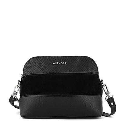 Cartera Bandolera pequeña sabu negro texturizado