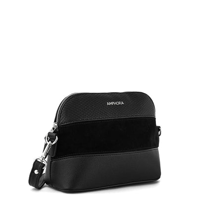 Cartera Bandolera pequeña sabu negro texturizado