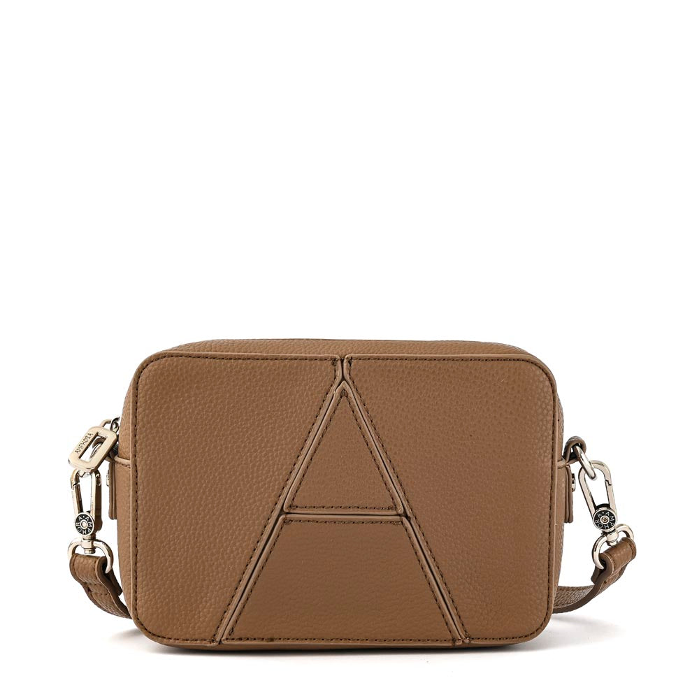 Cartera bandolera andrea pequeña taupe oscuro