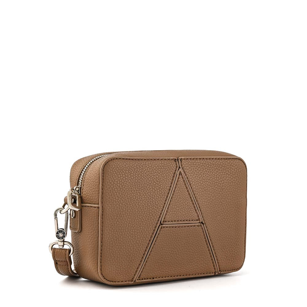Cartera bandolera andrea pequeña taupe oscuro