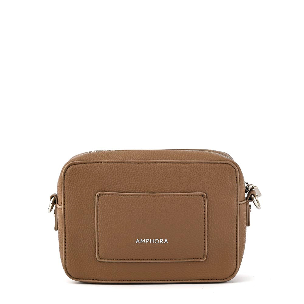 Cartera bandolera andrea pequeña taupe oscuro