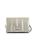 Cartera bandolera con tapa acuaria mediana plateado oscuro