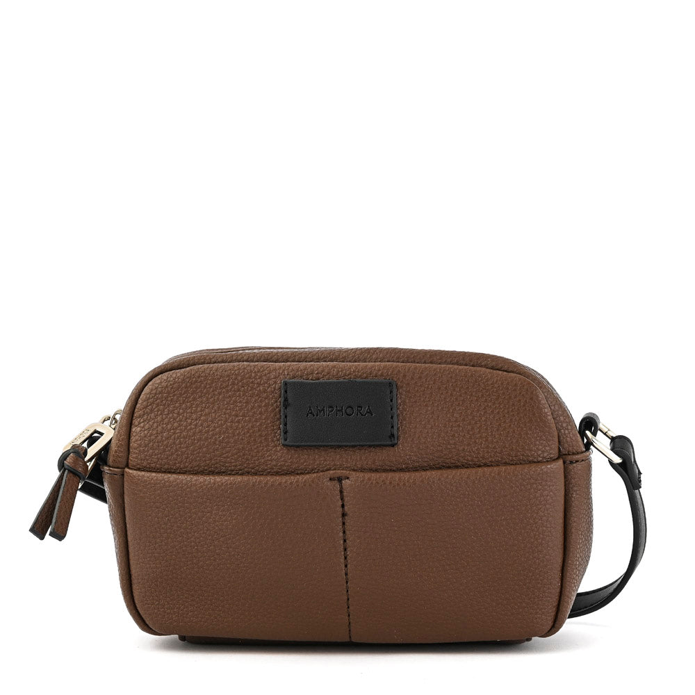 Cartera bandolera eureka pequeña café oscuro