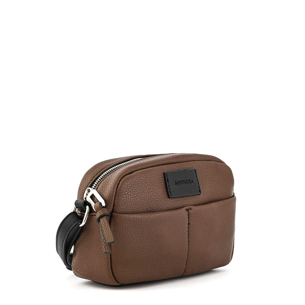 Cartera bandolera eureka pequeña café oscuro
