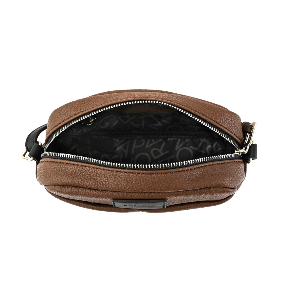 Cartera bandolera eureka pequeña café oscuro