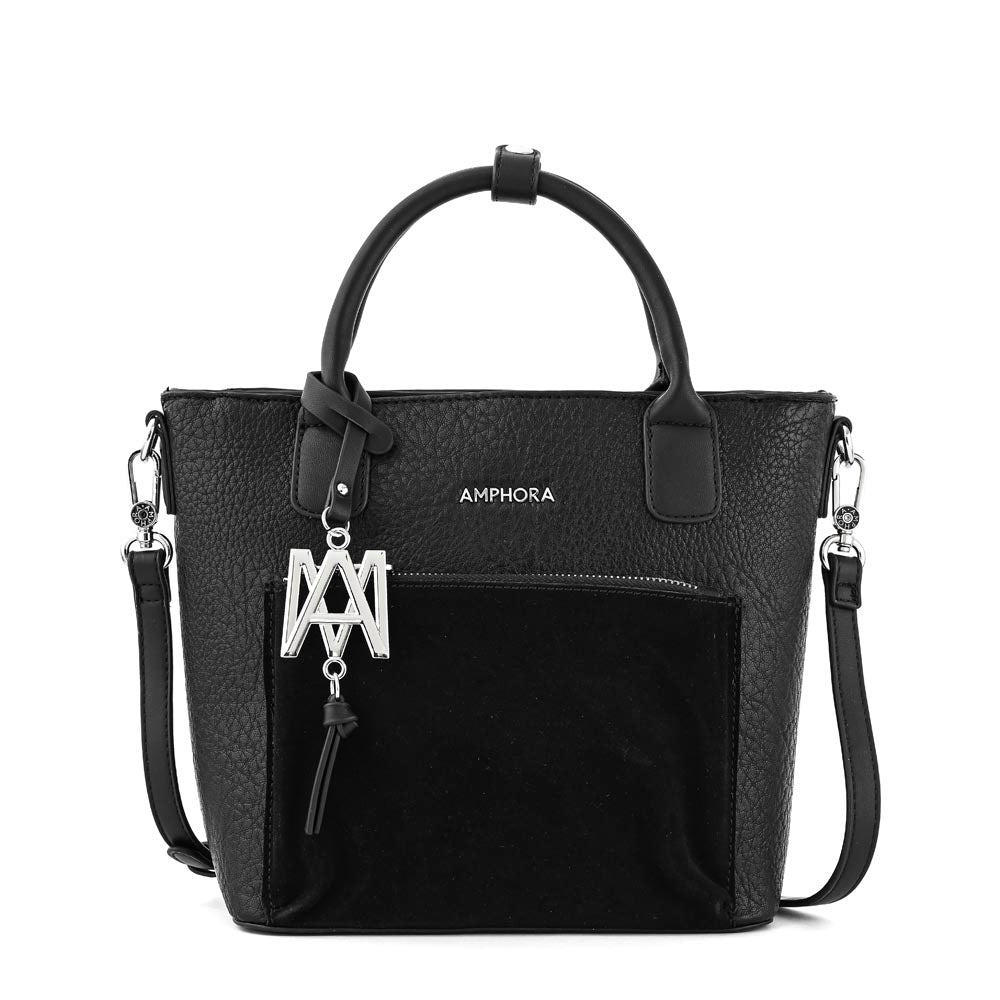 Cartera Bandolera mediana kennedy negro texturizado