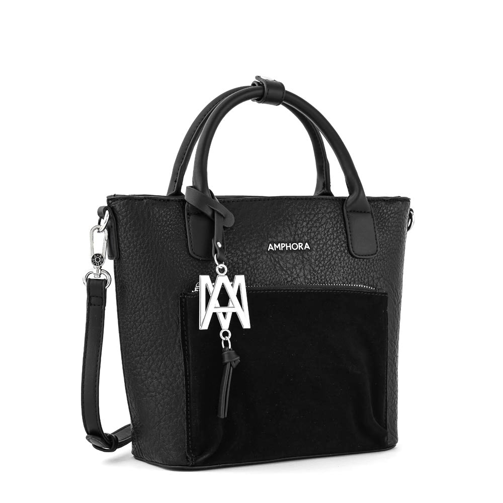 Cartera Bandolera mediana kennedy negro texturizado