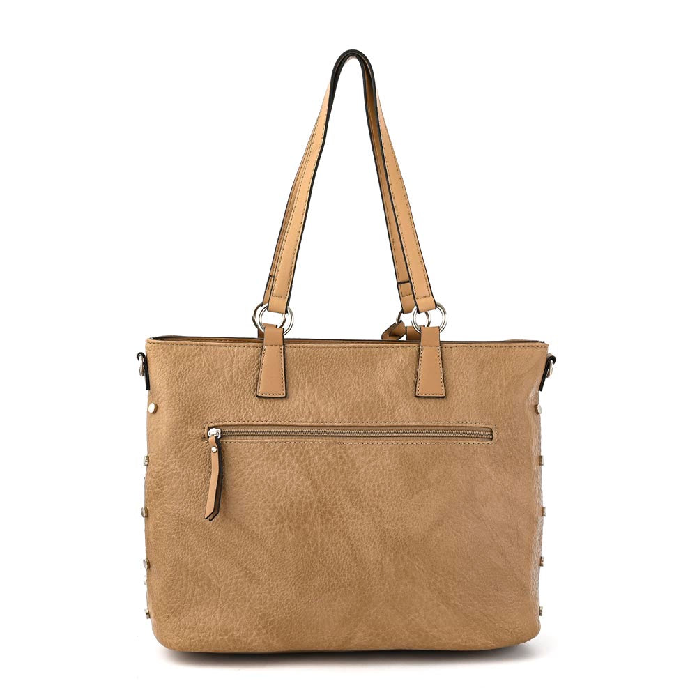 Cartera tote porta notebook donatela mediana beige oscuro