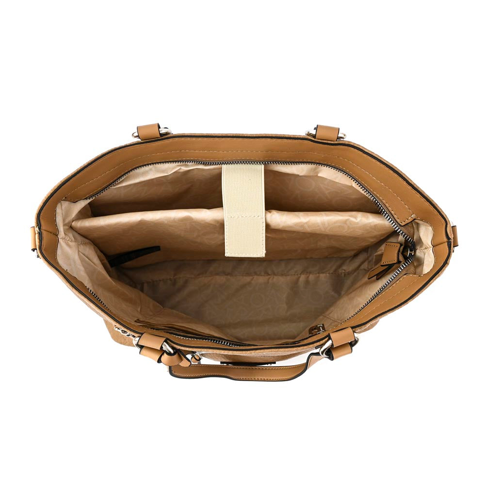 Cartera tote porta notebook donatela mediana beige oscuro