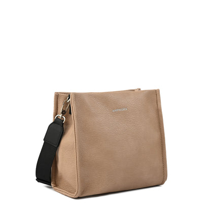 Cartera bandolera mediana zèbre taupe