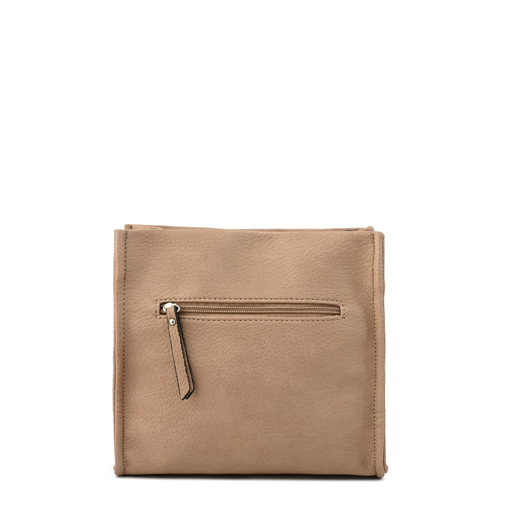 Cartera bandolera mediana zèbre taupe