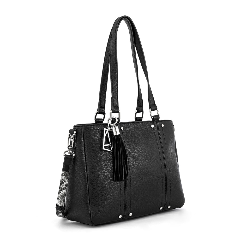 Cartera tote tres divisiones leroy mediana negro