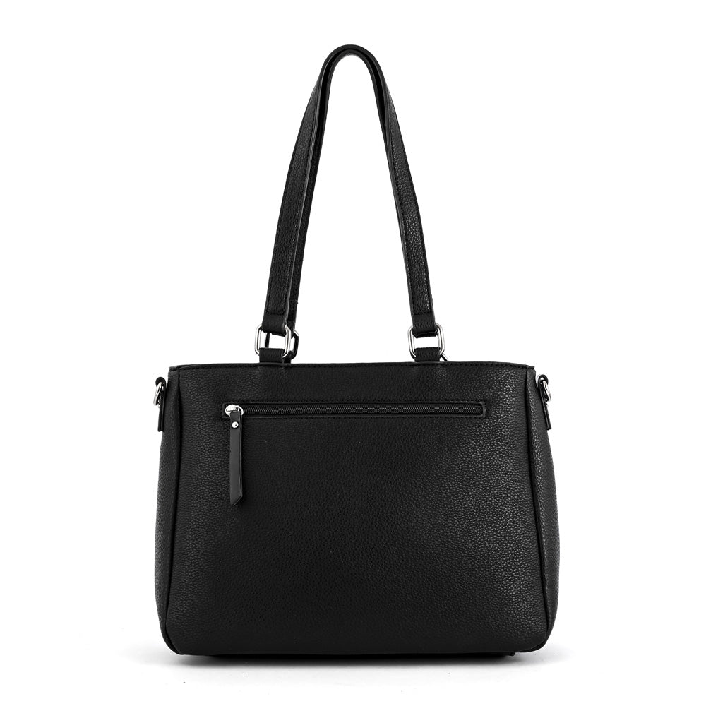 Cartera tote tres divisiones leroy mediana negro