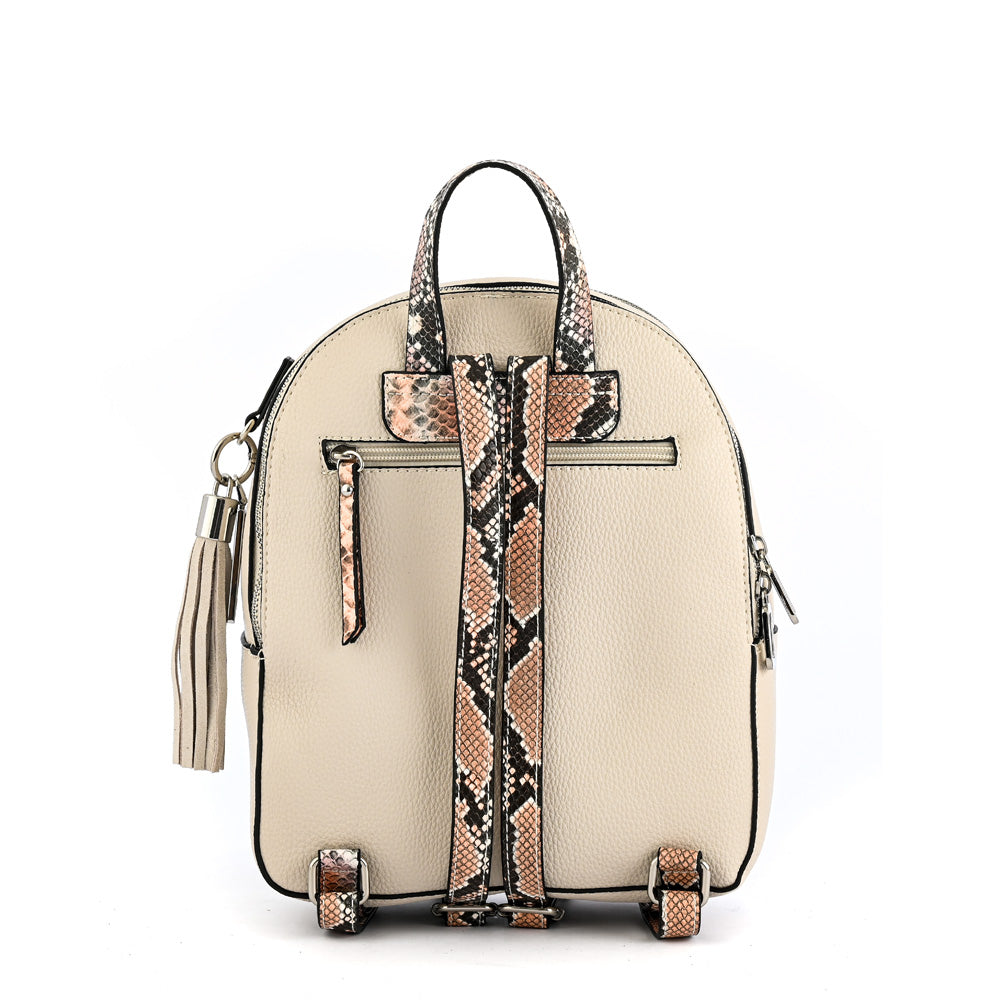 Mochila leroy pequeña blanco crudo