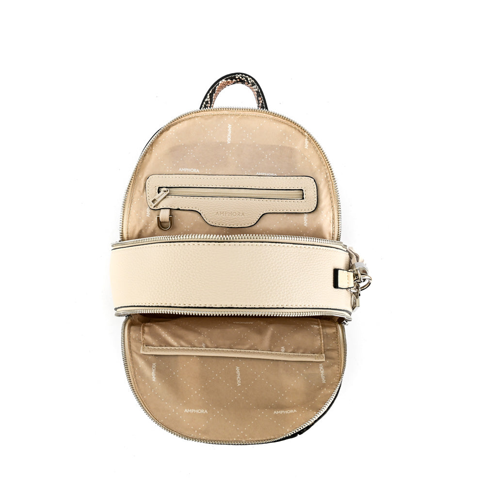 Mochila leroy pequeña blanco crudo