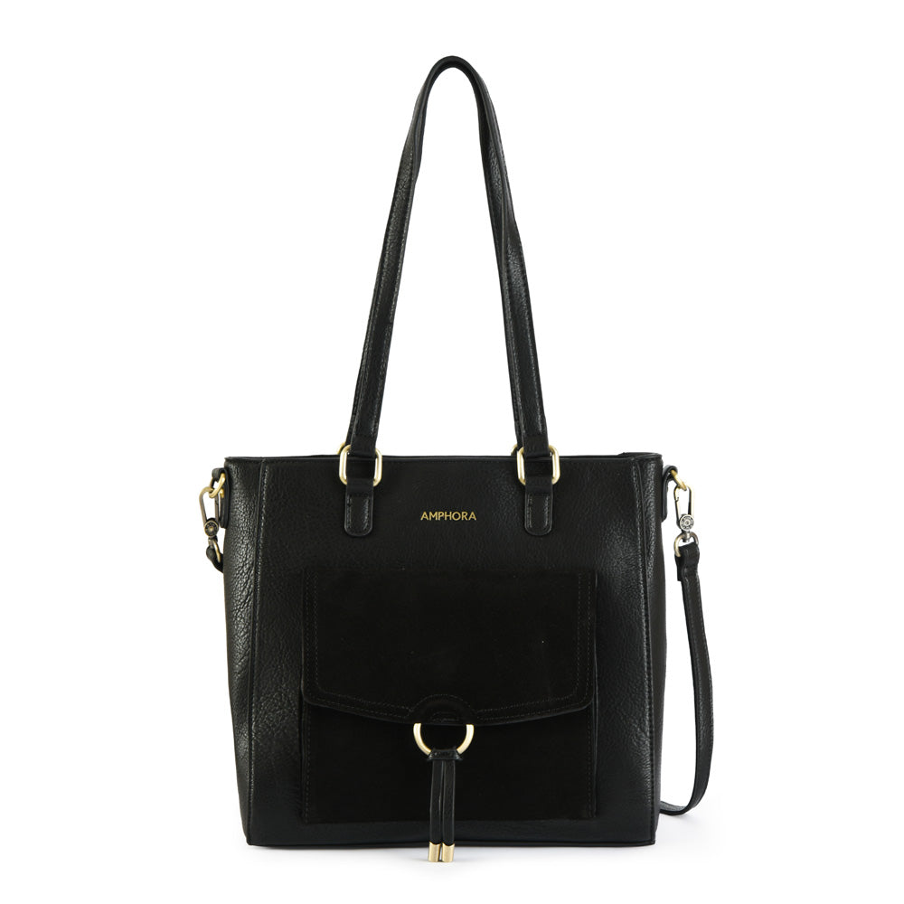 Cartera tote tres divisiones lya mediana negro