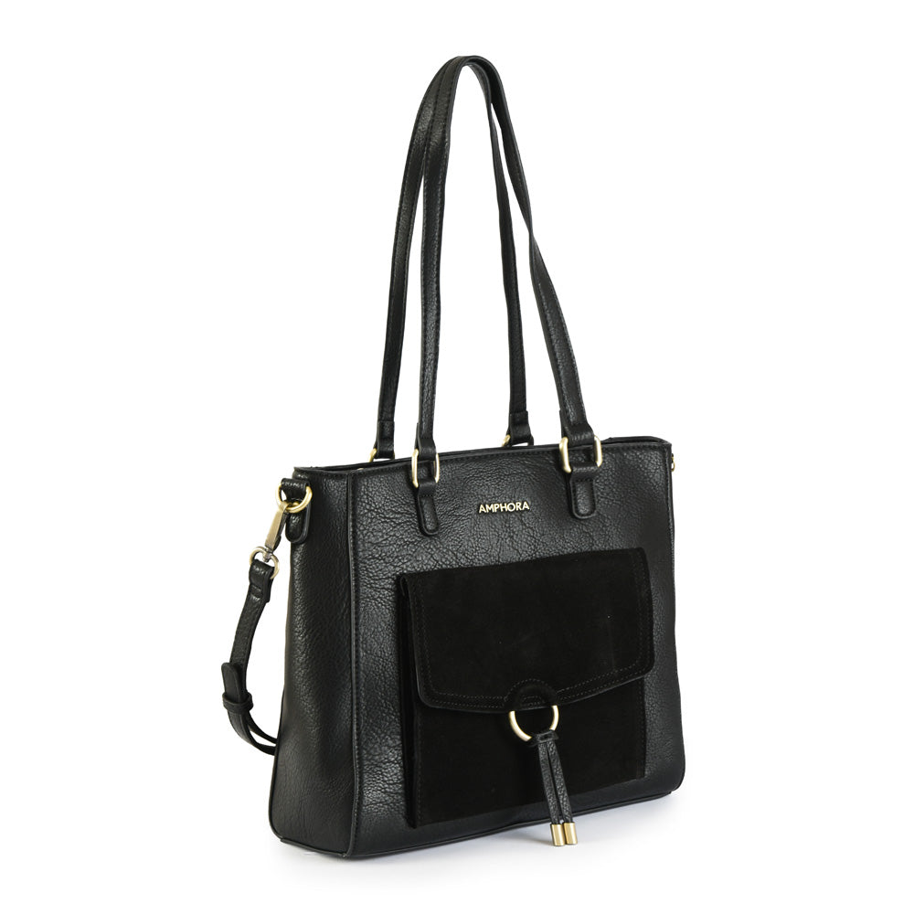 Cartera tote tres divisiones lya mediana negro