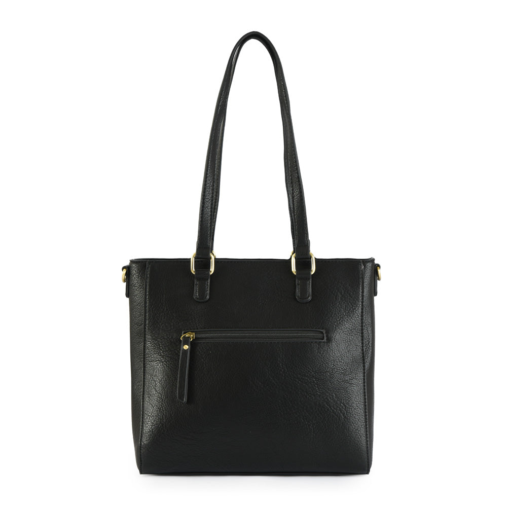 Cartera tote tres divisiones lya mediana negro especial
