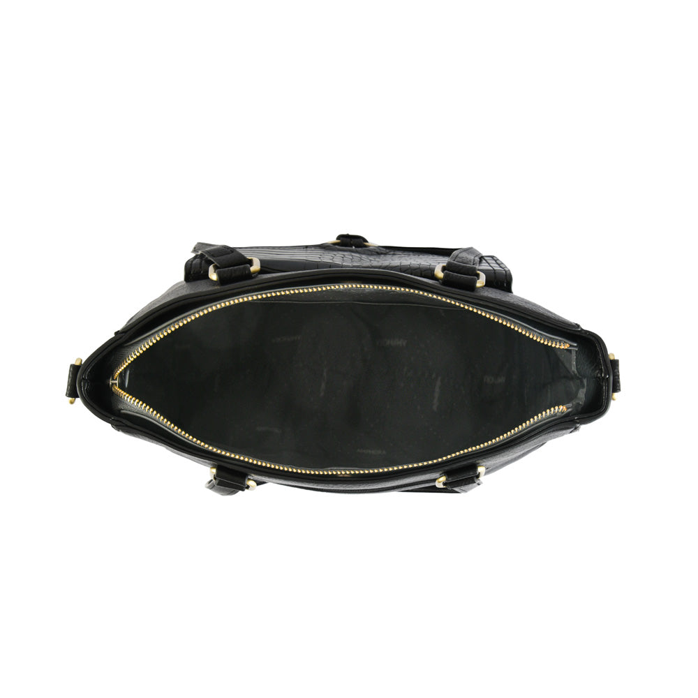 Cartera tote tres divisiones lya mediana negro especial