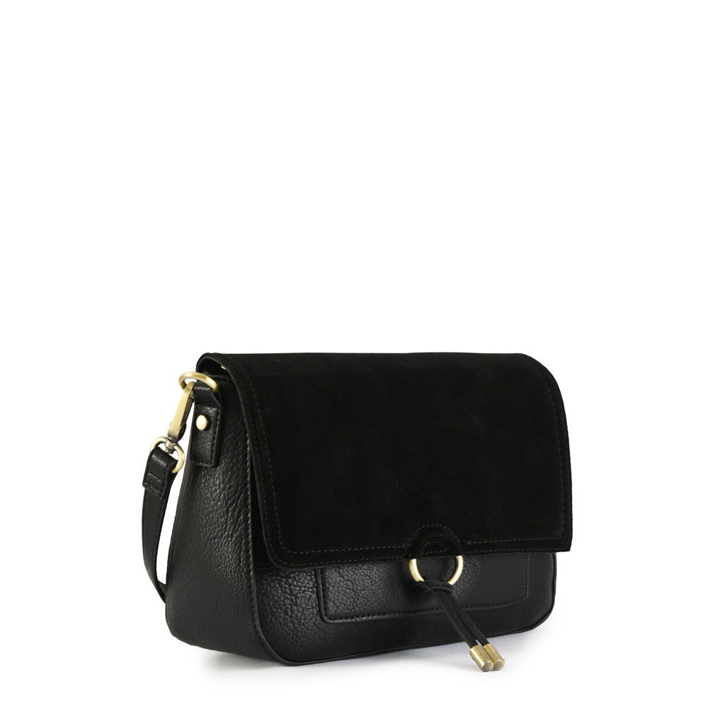 Cartera bandolera con tapa lya pequeña negro