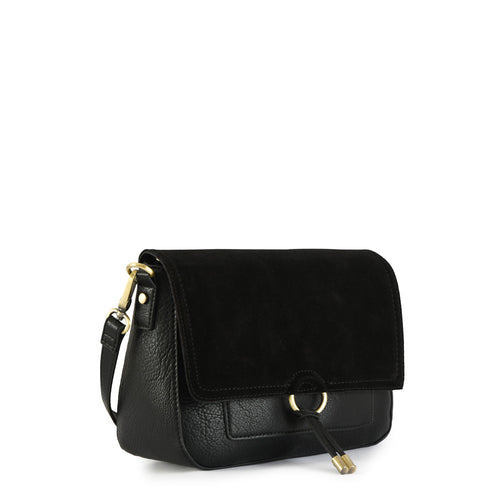Cartera bandolera con tapa lya pequeña negro