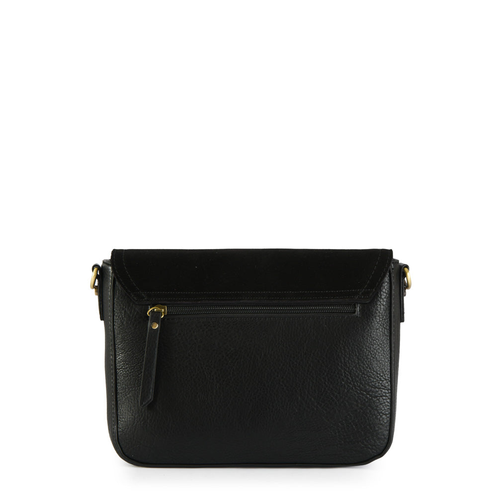 Cartera bandolera con tapa lya pequeña negro