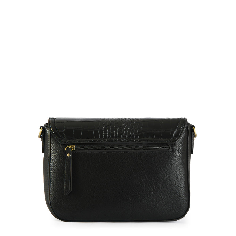 Cartera bandolera con tapa lya pequeña negro especial