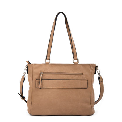 Cartera tote porta notebook isela grande taupe