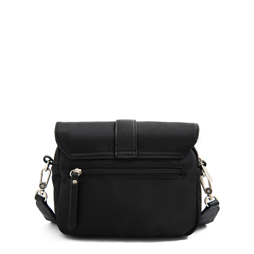 Cartera bandolera con tapa faure pequeña negro especial