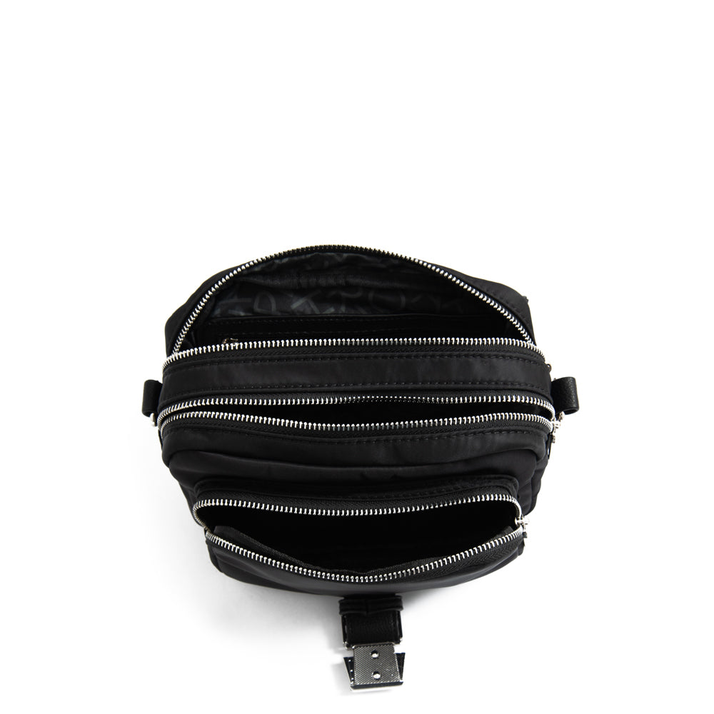 Cartera bandolera con tapa faure pequeña negro especial