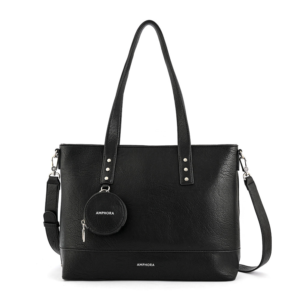 Cartera tote porta notebook meyer grande negro