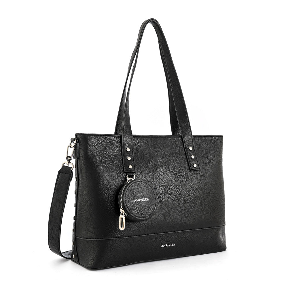 Cartera tote porta notebook meyer grande negro